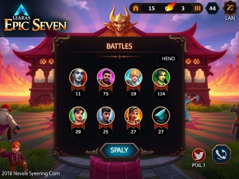 Epic Seven gameplay screenshot showing character battles